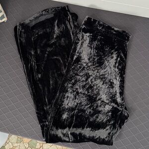 Zara Black and Gray Velvet Wide Leg Pants, Women’s XL